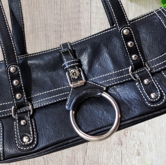 Free Browns Shoes Classic Black Leather Purse - Picture 2 of 6